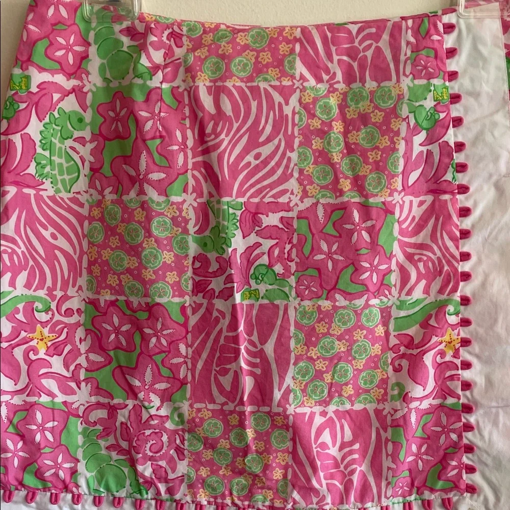 LILLY PULITZER Sunnyside Lions Vintage Faux Wrap Skort 8